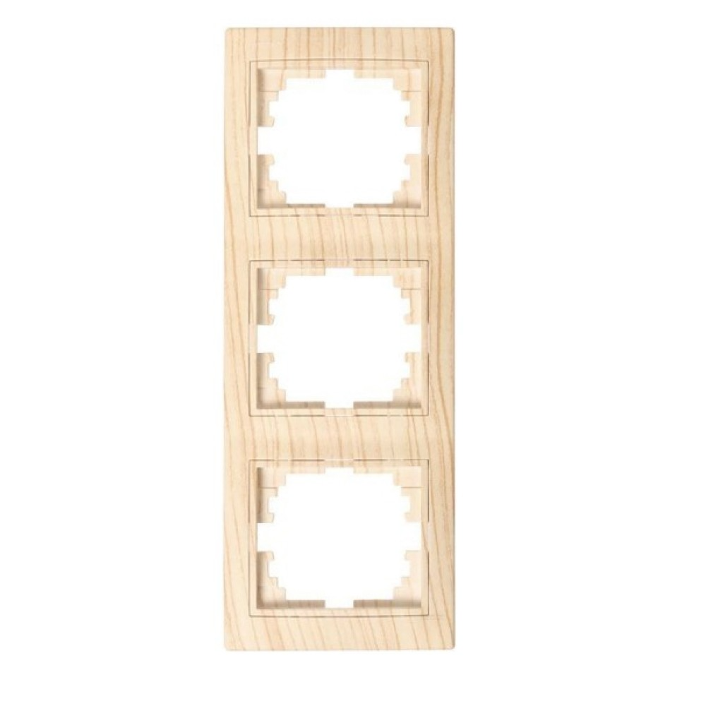 Рамка Lezard Mira 3-местная вертикальная Дуб белый матовый