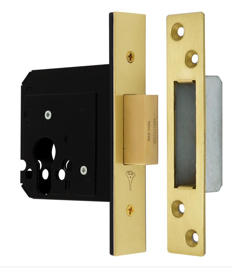 Замок врезной Mul-T-Lock 1-WAY DIN 731 PB Латунь матовая (1705781692)