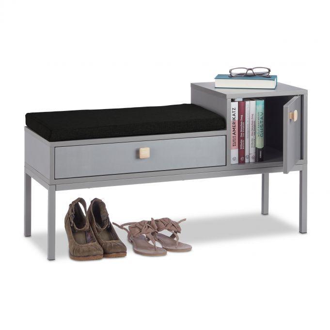 Комод с мягким сиденьем 48,5x90x30 см Серый