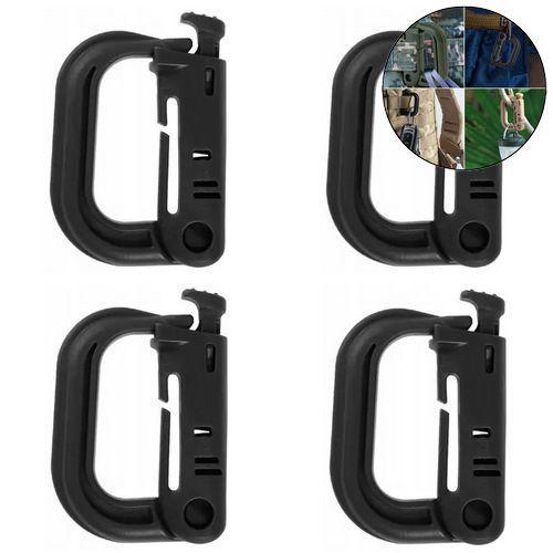 Карабін фіксатор D-подібний Tornado Grimloc MOLLE 4 шт. Raven (11198490) - фото 2