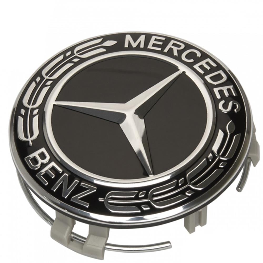 Заглушка ковпачка литих дисків для Mercedes Benz 75 мм Чорний