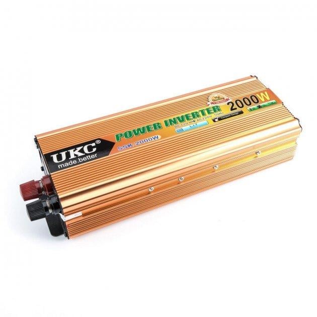 Авто инвертор 12 V-220 V 2000 W UKC SSK AC/DC