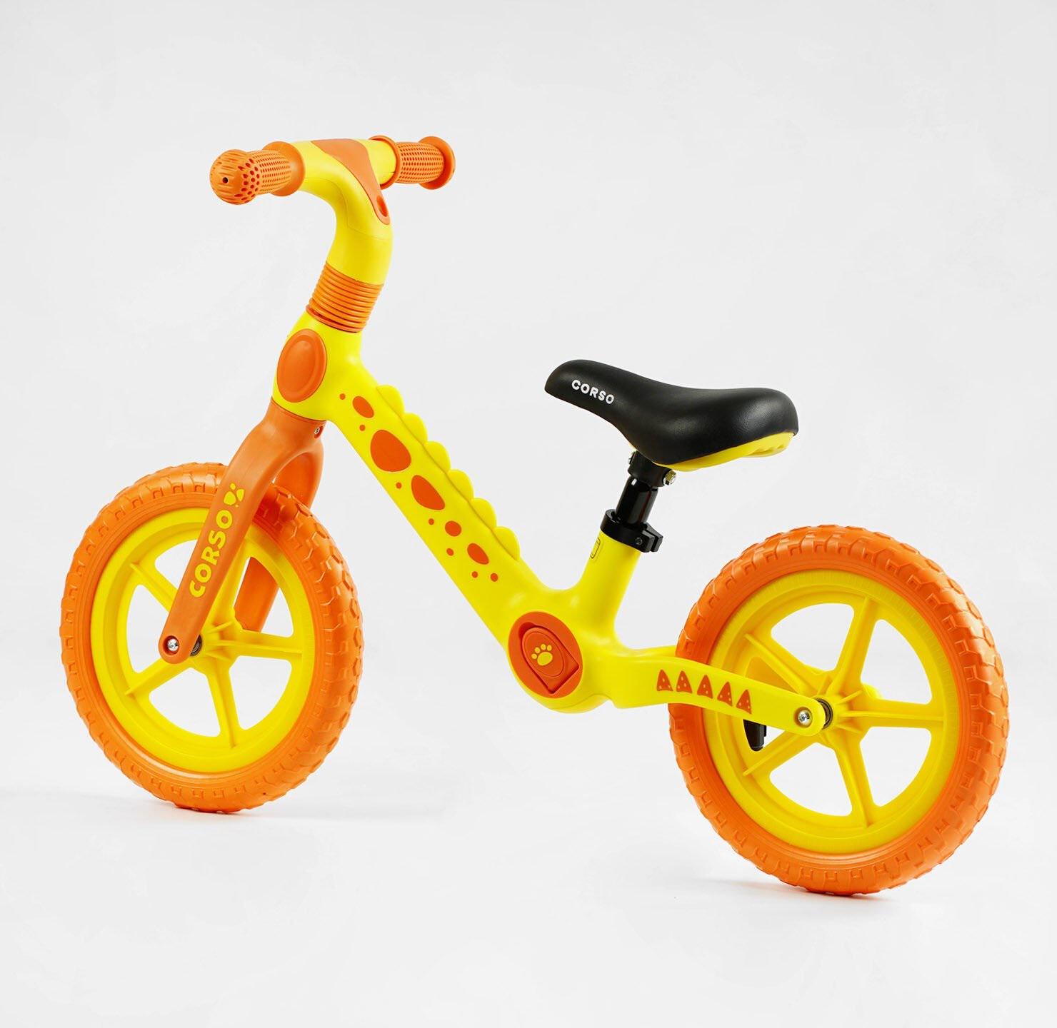 Беговел беговел Corso нейлоновая рама и вилка колеса EVA 12" Оранжевый (24381681) - фото 2