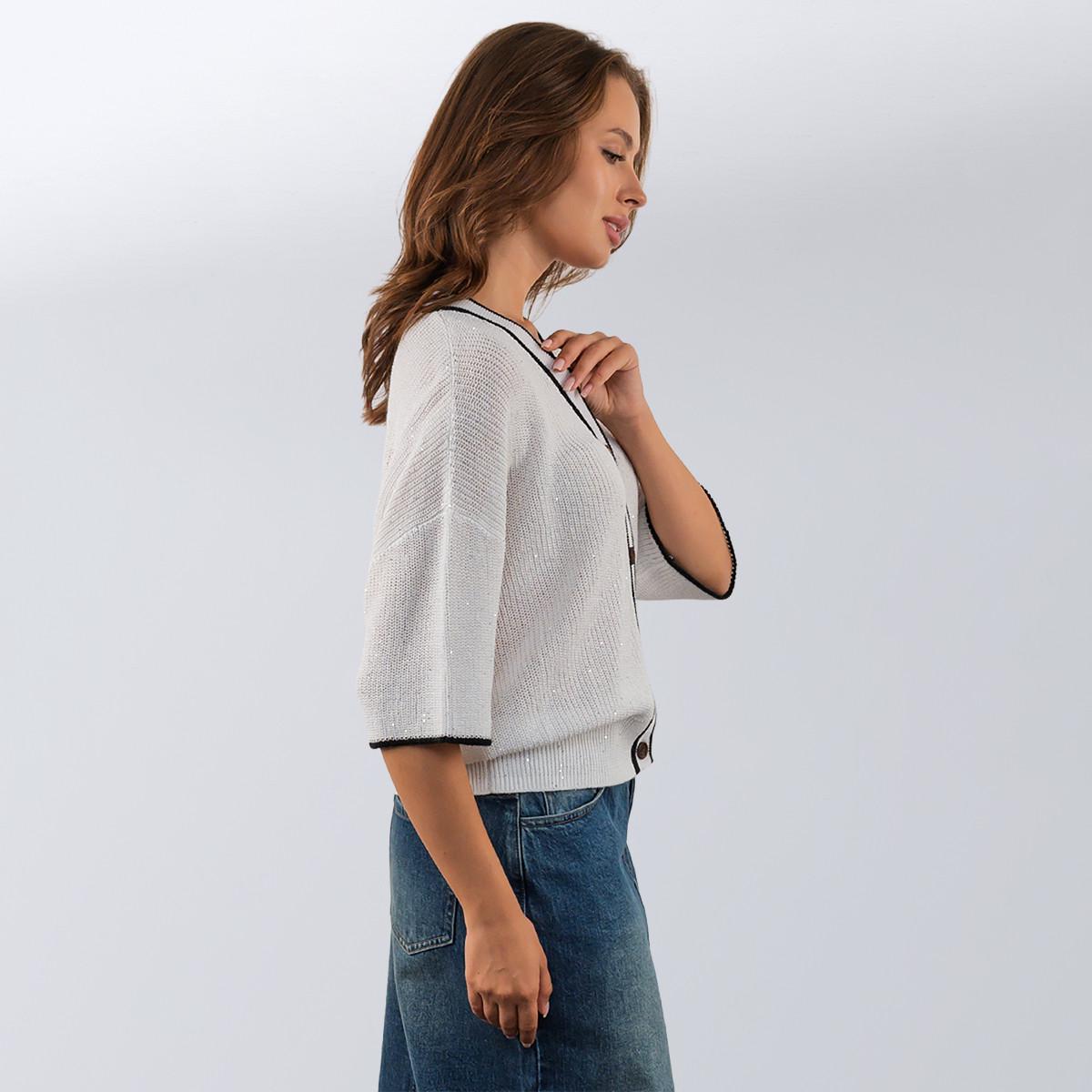 Кардиган з паєтками Brunello Cucinelli M Білий (2589902340) - фото 4 Кардиган з паєтками Brunello Cucinelli M Білий (2589902340) - фото 4