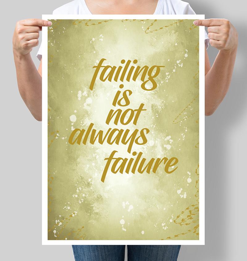 Постер мотивуючий Failing is not always failure 42х60 см (М031)