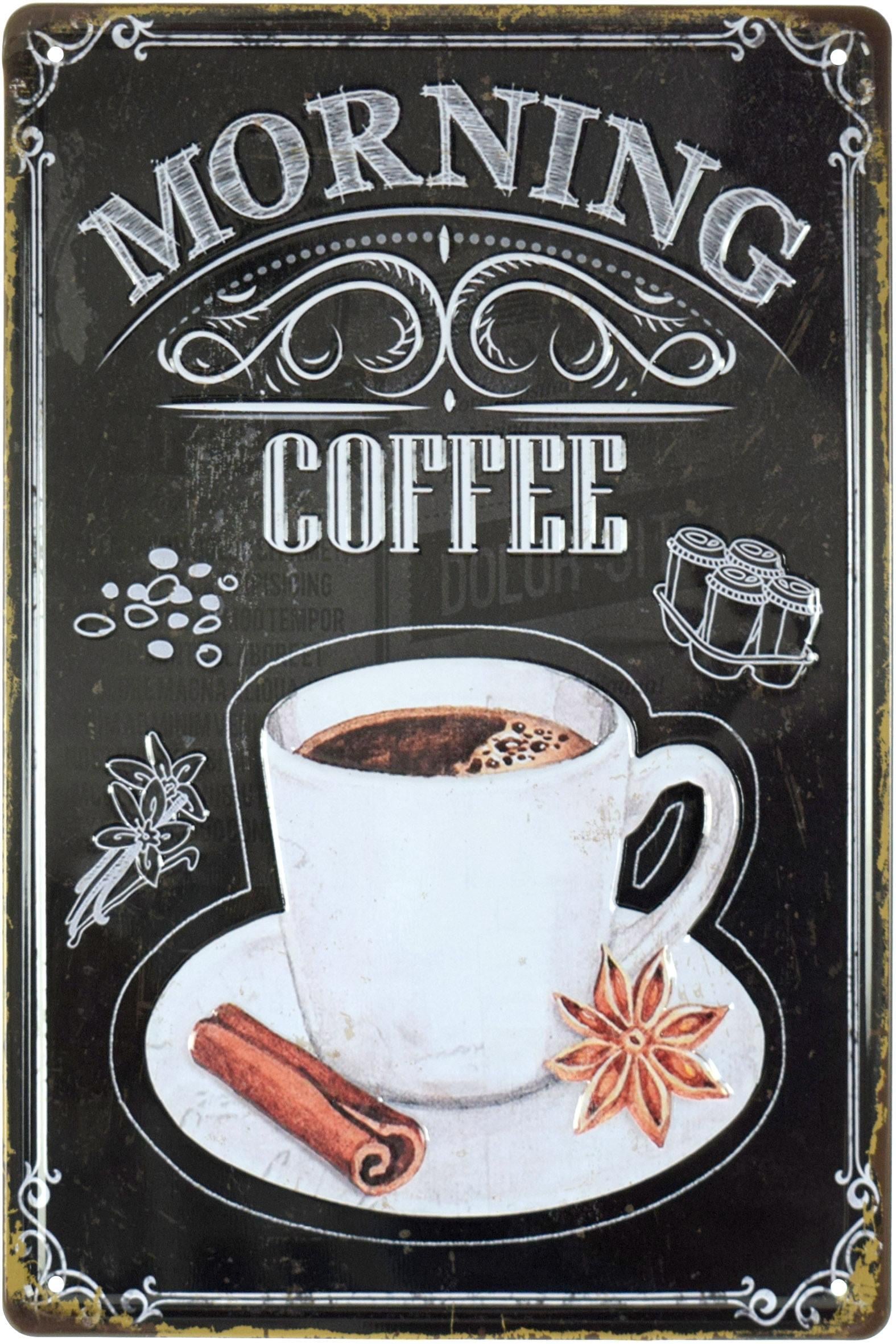 Табличка металлическая Утренний Кофе/Morning Coffee 20x30 см Табличка металлическая Утренний Кофе/Morning Coffee 20x30 см