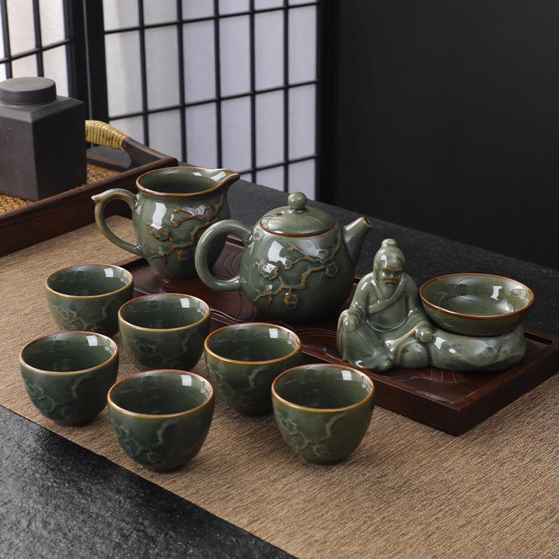 Набор для чайной церемонии TZ-205 сервиз для приготовления чая гайвань набор пиал с чайником на 6 персон Цветок Сливы