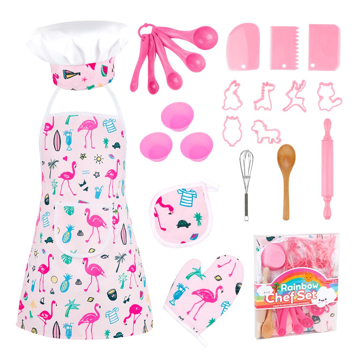 Детский игровой набор Deluxe Chef Set Маленький повар с фартуком и аксессуарами 24 шт. Фламинго