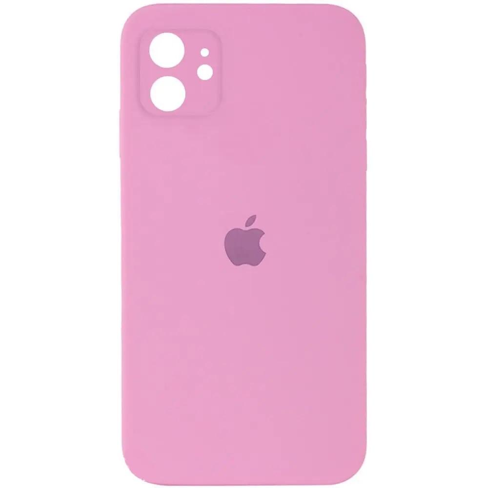 Силиконовый Чехол Накладка с Квадратными Бортиками Silicone Case для iPhone 11 Pink