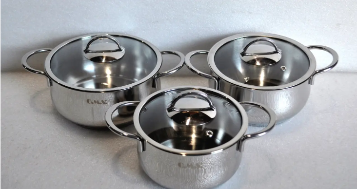 Набір каструль OMS з нержавіючої сталі 6 предметів (1032-S) - фото 2