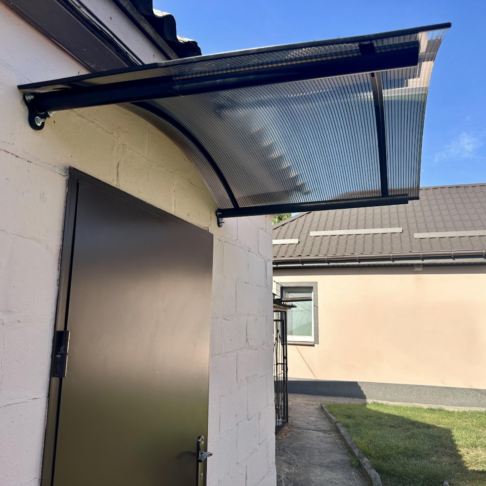 Навес поликарбонат 8 мм 142х100 см Черный (29926205)