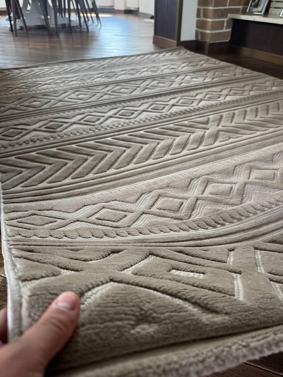 Килим прямокутний Скандинавія м'який ворс 80х150 см Бежевий (12005A)