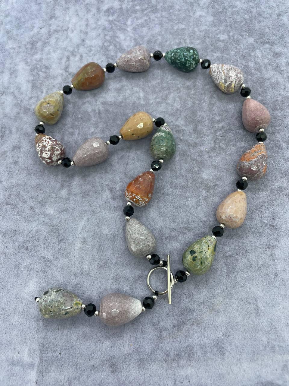 Бусы агат 45 см Разноцветный (1020)