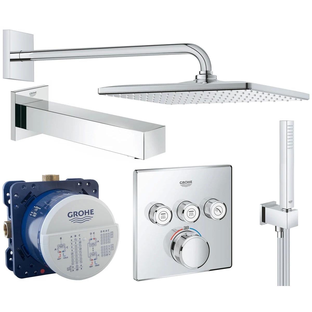 Душевая система скрытого типа Grohe Grohtherm 26405SC2 с верхним душем Хром (124578)