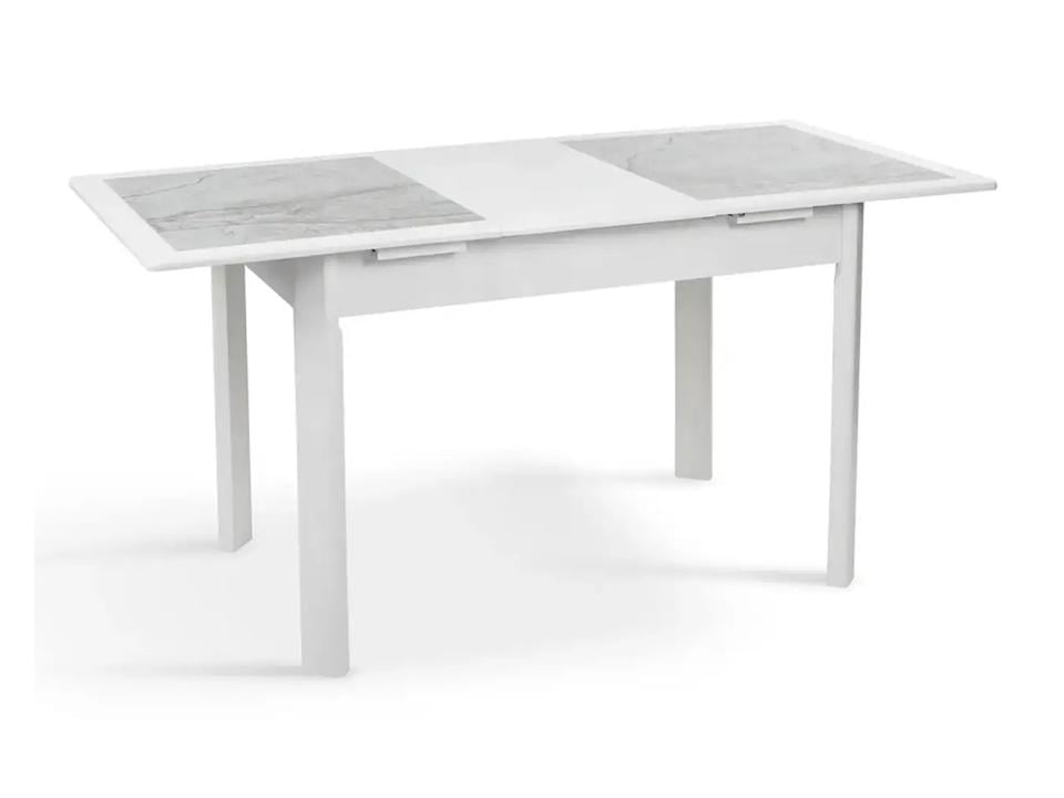 Стол обеденный МИРАЖ с керамической столешницей раскладной Белый