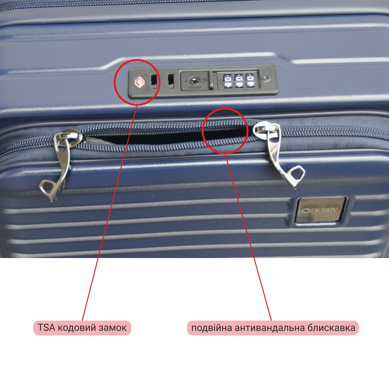 Чемодан средний Derby 092401/24 с боковым открытием замок TSA Navy (2447983474) - фото 10 Чемодан средний Derby 092401/24 с боковым открытием замок TSA Navy (2447983474) - фото 10