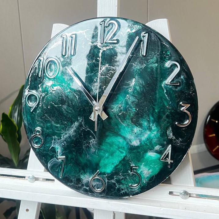 Часы настенные круглые из эпоксидной смолы EPOXY M133 75x75 см