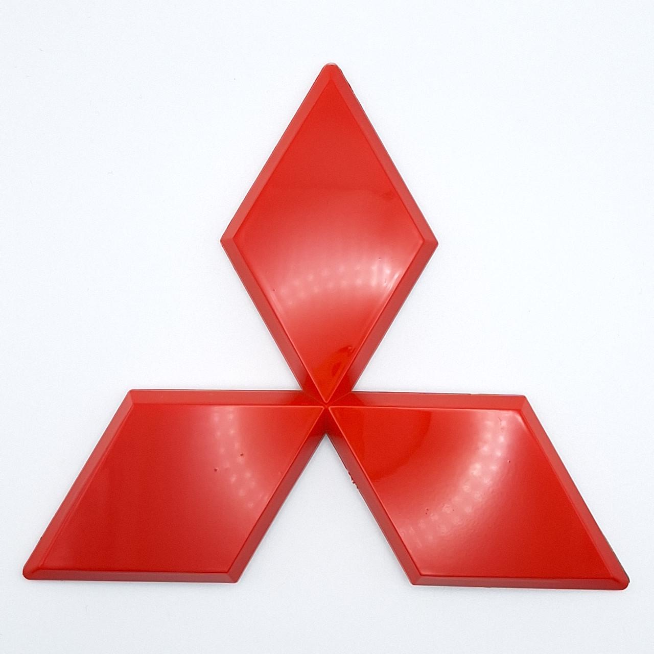 Эмблема Mitsubishi ABS Красный глянцевый 125х110 мм (2072882134)