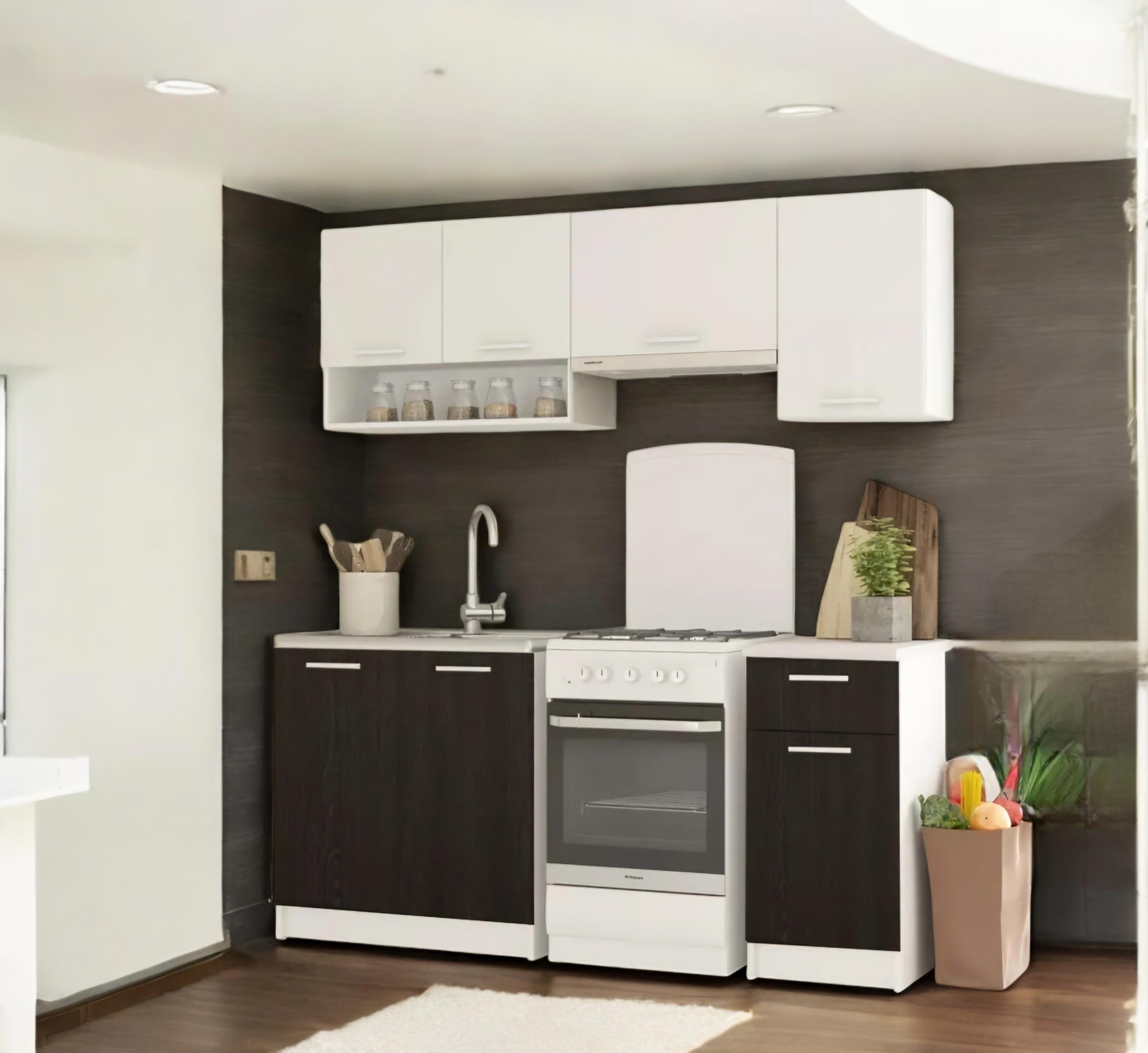 Готовая кухня модульная со столешницей 1,8 м Венге темный/Белый (М19д) - фото 1 Готовая кухня модульная со столешницей 1,8 м Венге темный/Белый (М19д) - фото 1