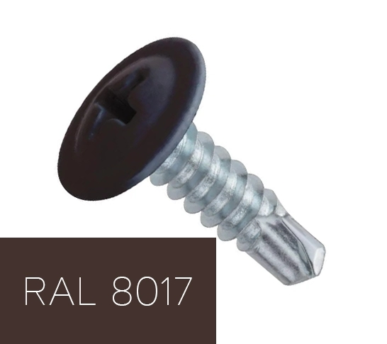 Саморез по металлу с буром 4,2х16 мм RAL 8017 (31802616)