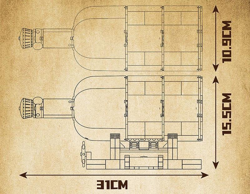 Конструктор Queen Revenger MOULD KING Корабль пиратский в бутылке 885 дет. (10085) - фото 6