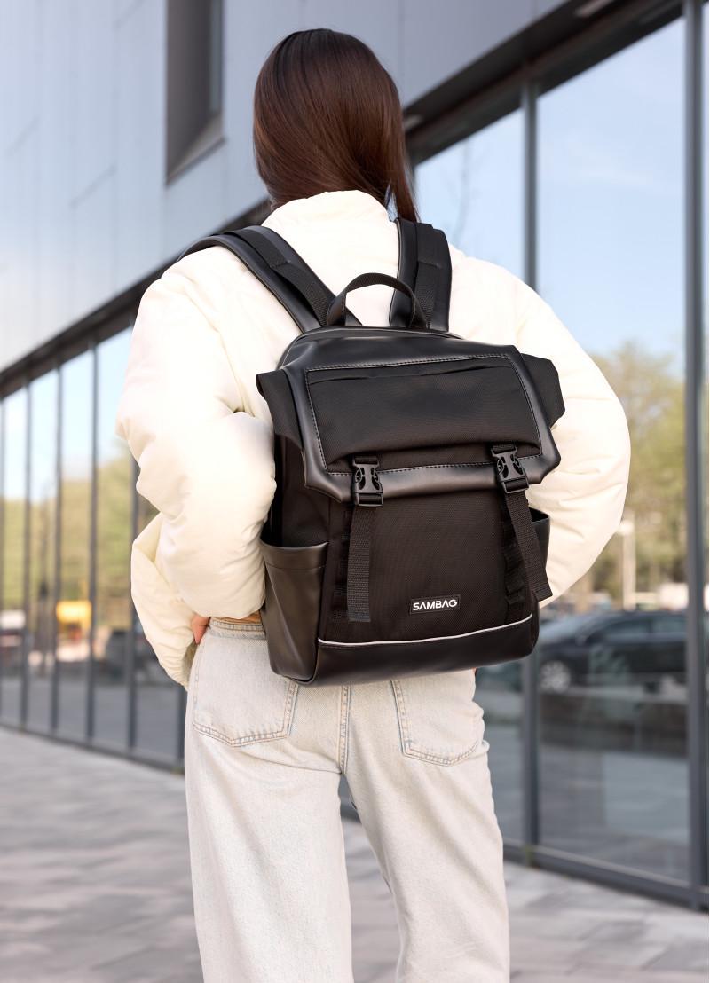 Рюкзак жіночий Sambag Aura 39х29х13 см Чорний (24551301)
