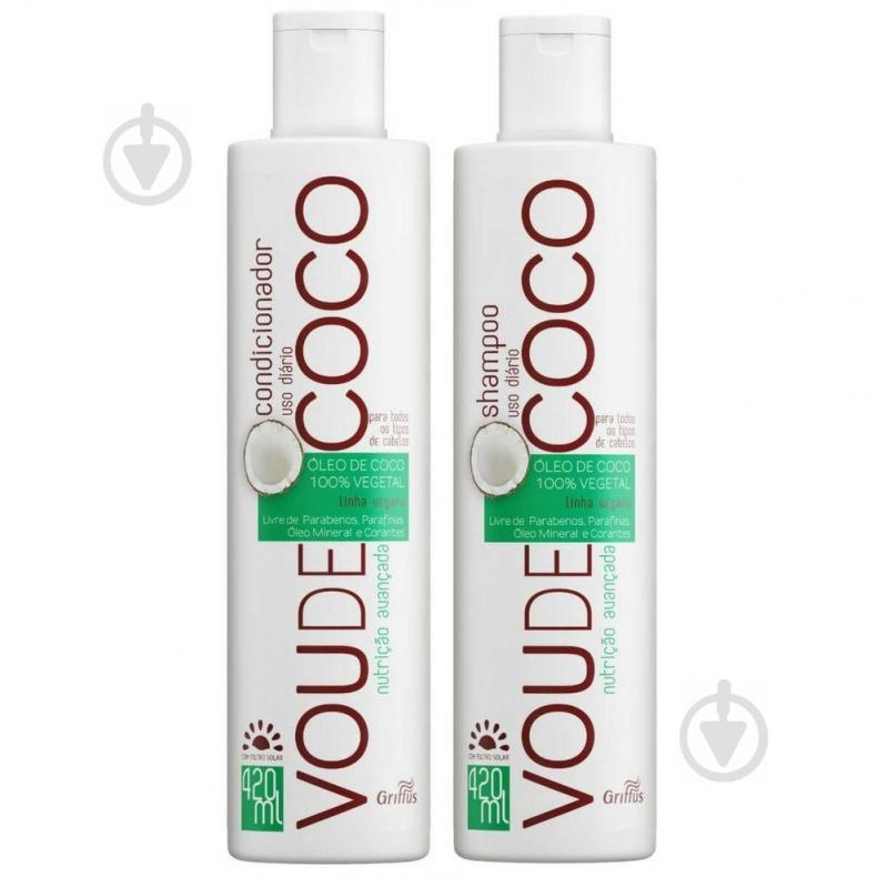 Набор для восстановления волос Griffus Kit Shampoo + Condicionador Vou De Coco Griffus 420+420 ml (42899)