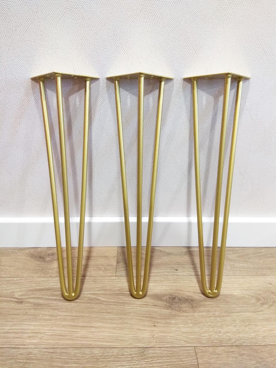 Ножка-шпилька для журнального стола тройная из металла 450 мм Золотой (1121) - фото 4 Ножка-шпилька для журнального стола тройная из металла 450 мм Золотой (1121) - фото 4