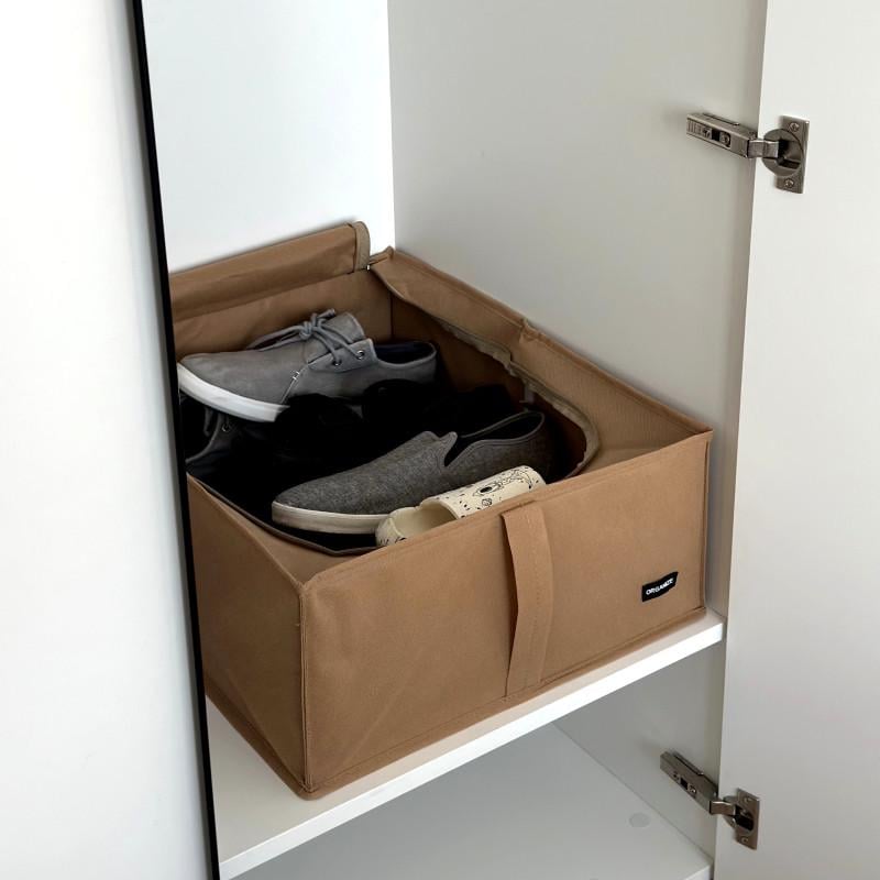 Органайзер для зберігання взуття до 46 розміру зі з'ємною перетинкою Бежевий (Khv-2-beg) - фото 2 Органайзер для зберігання взуття до 46 розміру зі з'ємною перетинкою Бежевий (Khv-2-beg) - фото 2