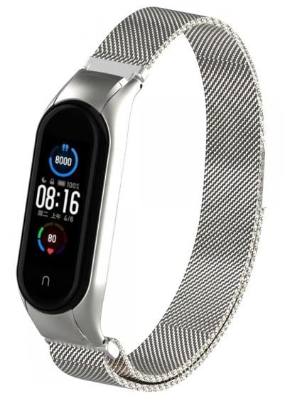 Ремінець Міланська петля Milano Thin Mesh Mi Band 5 Silver (16093)