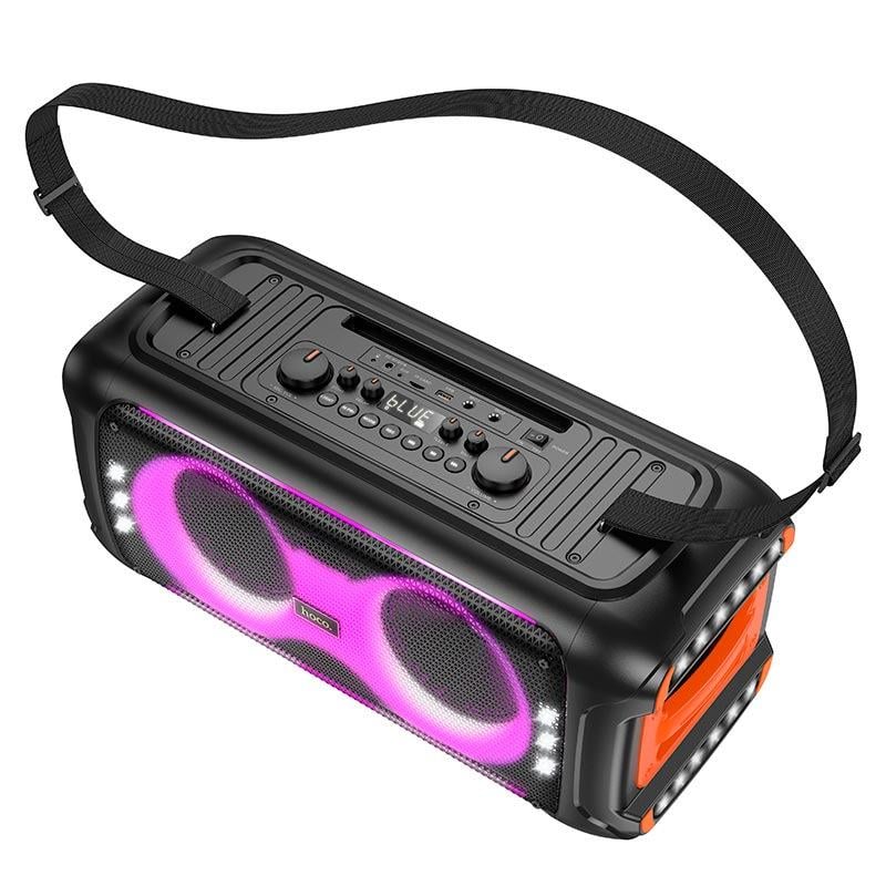 Портативна Bluetooth-колонка з караоке Hoco HA9 Kayman dual-mic outdoor BT speaker з мікрофоном 40 Вт Чорний - фото 2