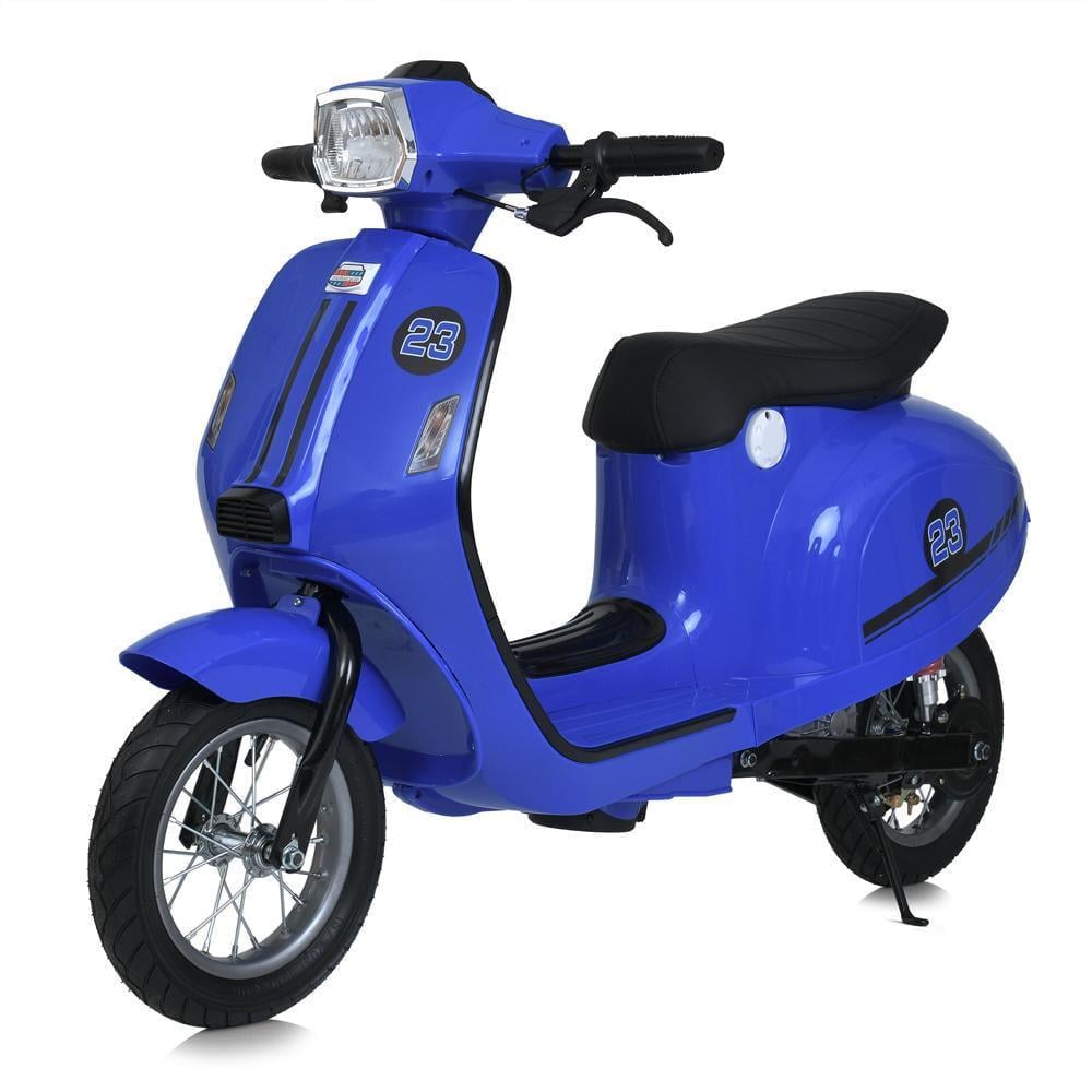 Детский электромотоцикл Vespa Sport Bambi M 6017AL 2-колесный ретро Синий