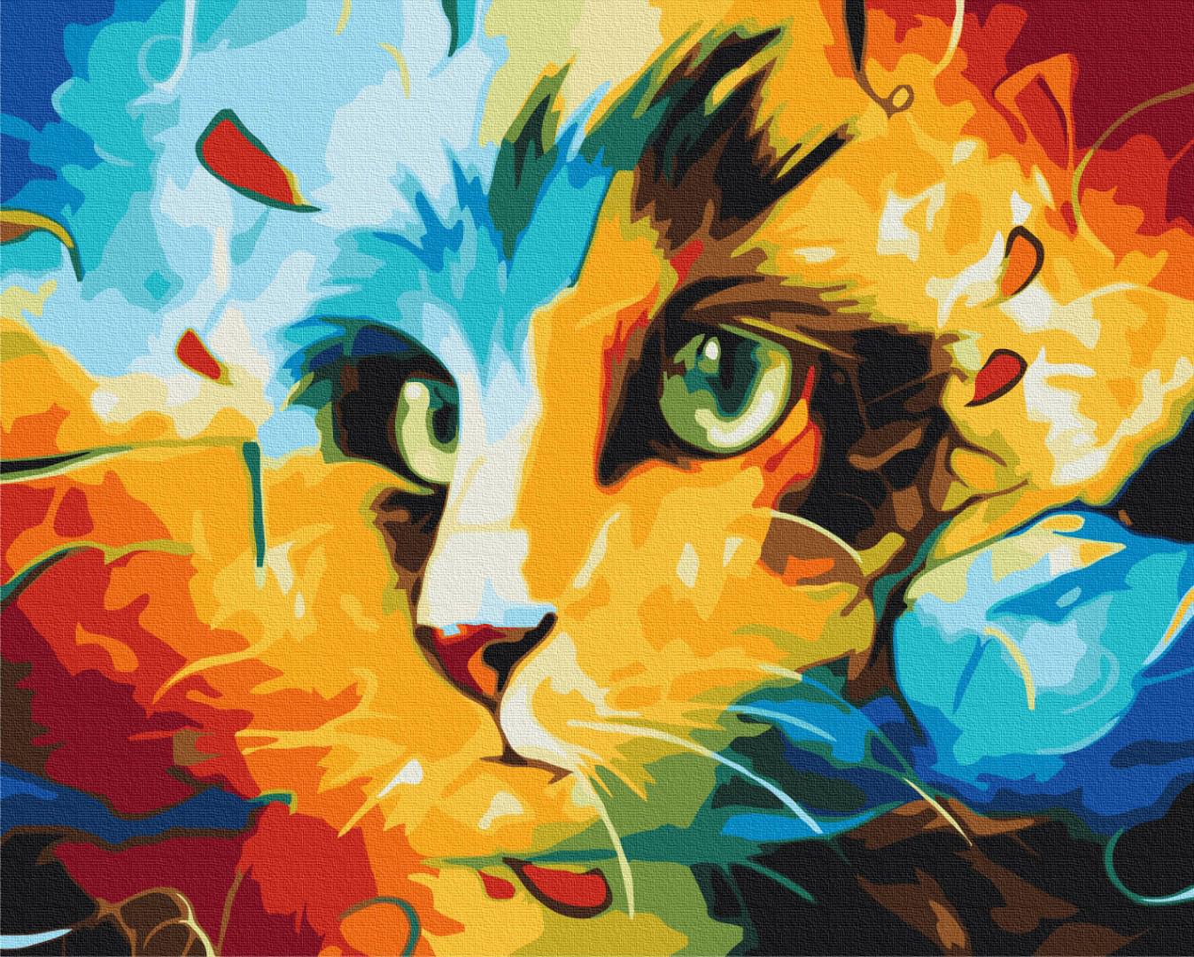 Картина по номерам Brushme Премиум Кот в ярких красках 40x50 см (PBS51413)