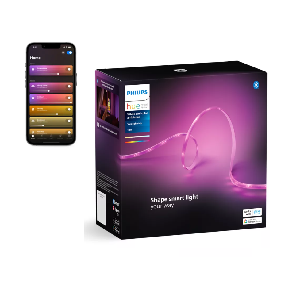 Умная светодиодная LED-лента Philips Hue Lightstrip LED Solo Bluetooth HomeKit RGBWW 10 м (2680674948) Умная светодиодная LED-лента Philips Hue Lightstrip LED Solo Bluetooth HomeKit RGBWW 10 м (2680674948)