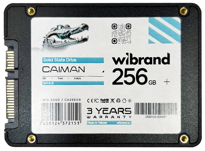 Накопичувач SSD Wibrand Caiman 256 GB 2.5" 7 мм SATAIII Standard (KST-WI2.5SSD\/CA256GBST) - фото 2