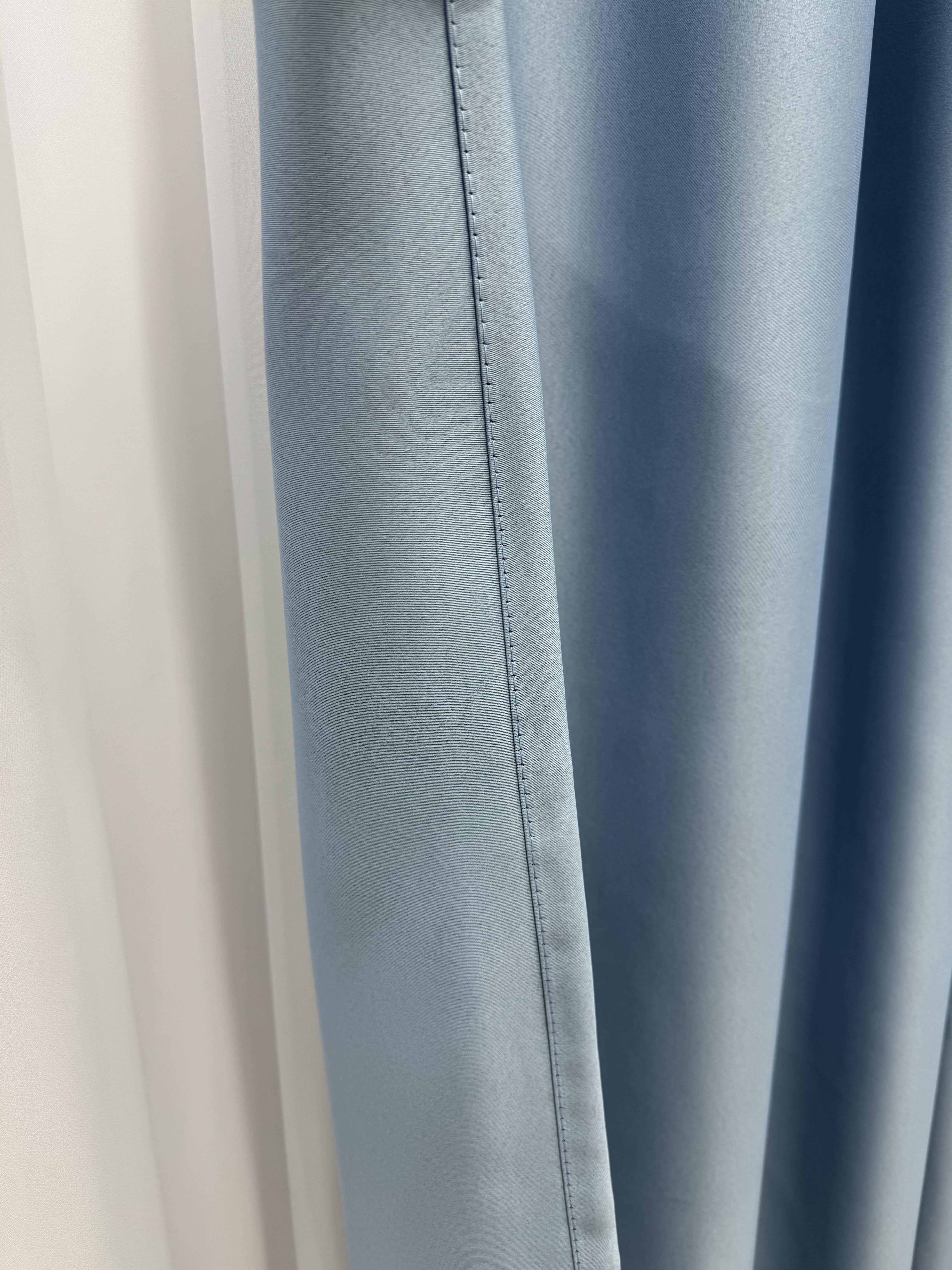 Штора блекаут на тесьме 6 см 150х250 см Голубой (11901978) - фото 9