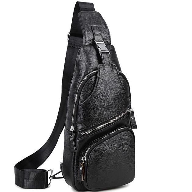 Сумка мужская кожаная Tiding Bag Черный (MK-96303)