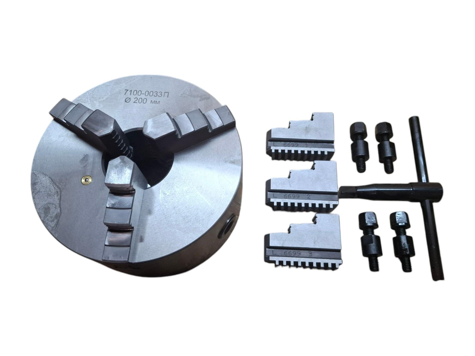 Патрон токарний PREMIO ф200 3-х кул. 7100-0033П К11 -200\C6, повна комплектація (048349)