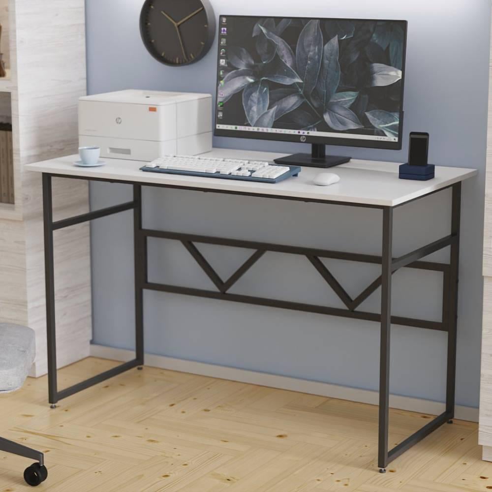 Компьютерный стол Ferrum-decor Райан ДСП 16 мм 75x140x60 см Черный/Белый (FRD-103691)