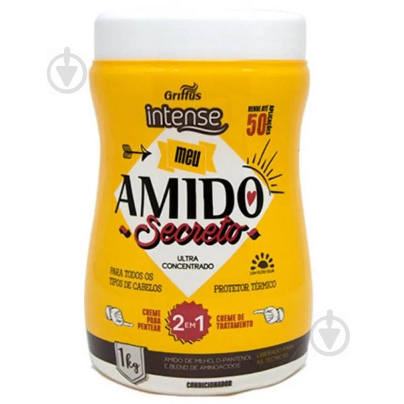 Маска-сыворотка 2в1 против выпадения волос Griffus Creme de tratamento 2 em 1 meu amido secreto 1000 g (42573)