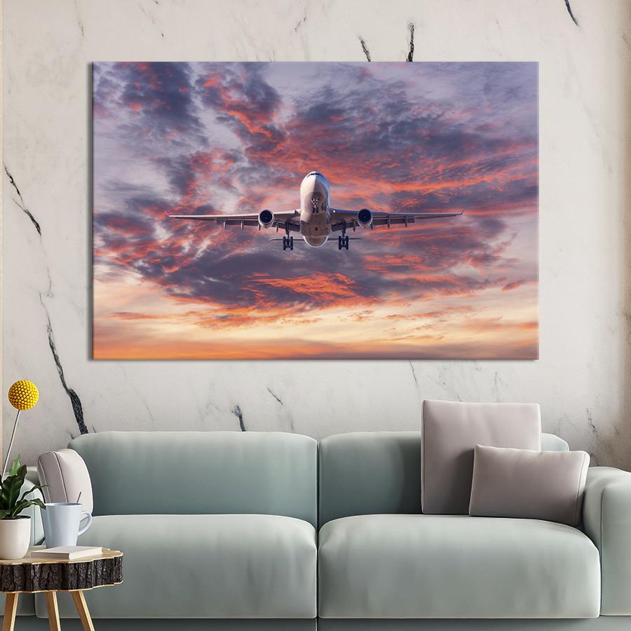 Картина на холсте Посадка самолёта 75x50 см (1344-1)
