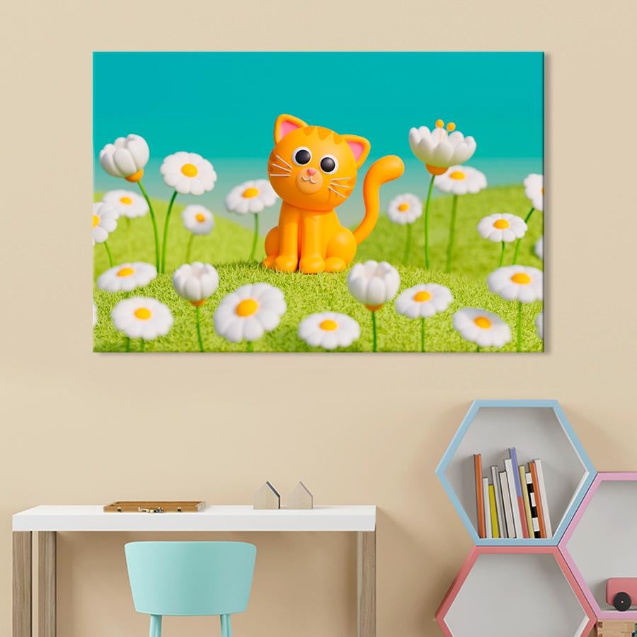 Картина в детскую комнату Рыжий котик 51x34 см (A1439-1)