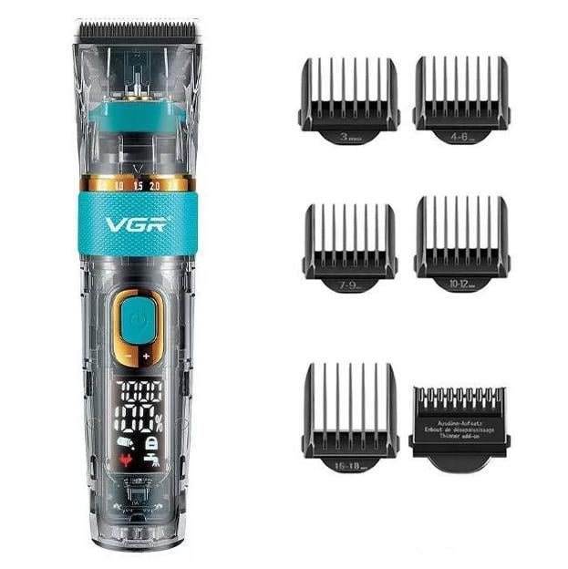 Машинка для стрижки волосся акумуляторна VGR V-695 з насадками