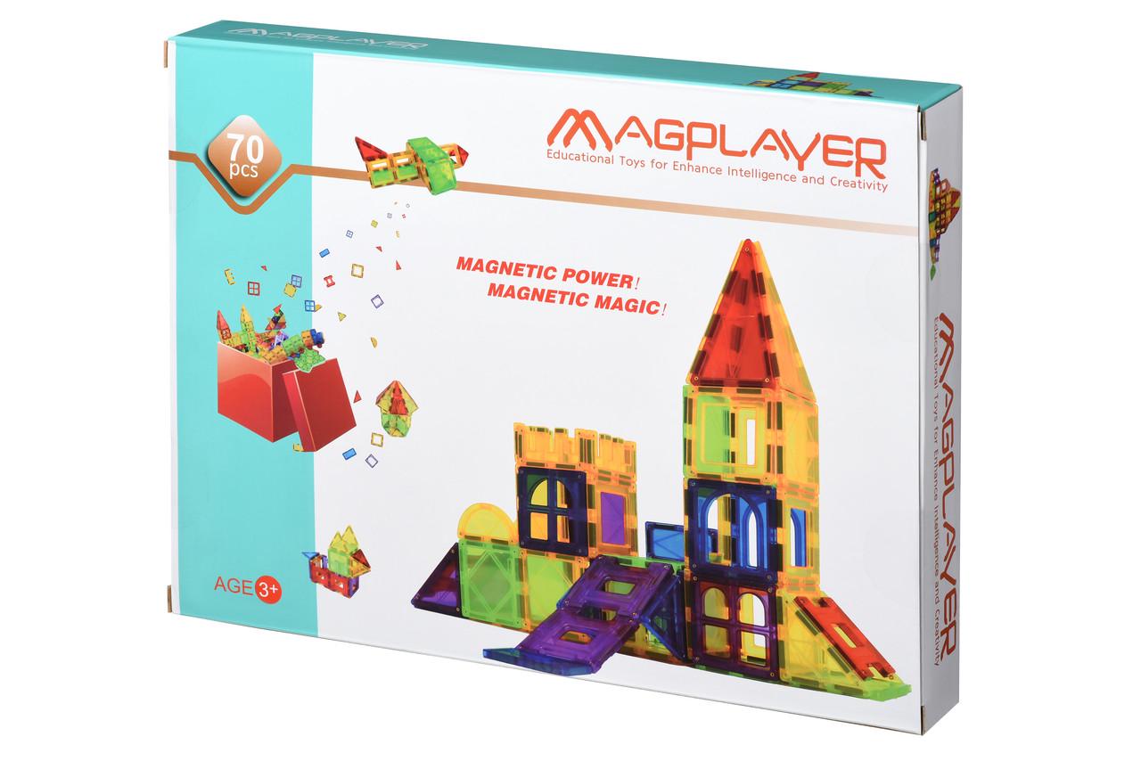 Конструктор дитячий на магнітах MagPlayer MPL-70 70 деталей (iz16546)