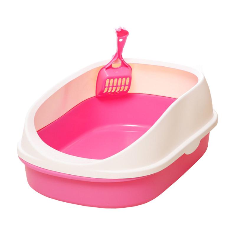 Туалет-лоток для кошек Taotaopets 224405 с лопаткой 56x38x22 см Pink