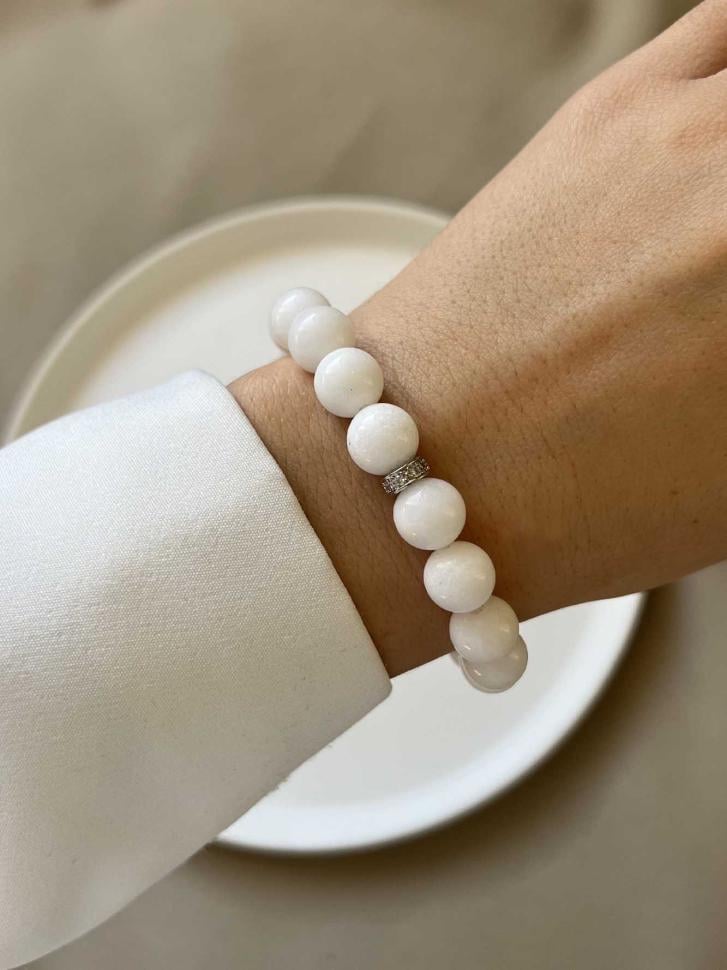 Браслет из белого нефрита (5421)