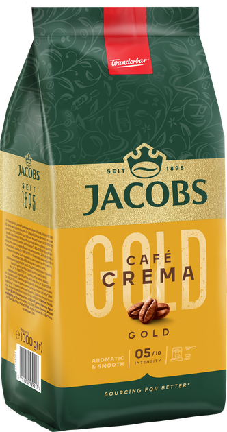 Кофе в зернах Jacobs Crema Gold 1 кг (8711000539217)