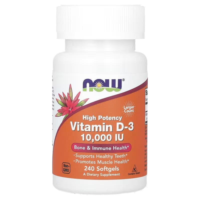 Витамин D3 NOW Foods Vitamin D-3 10000 IU 240 softgels