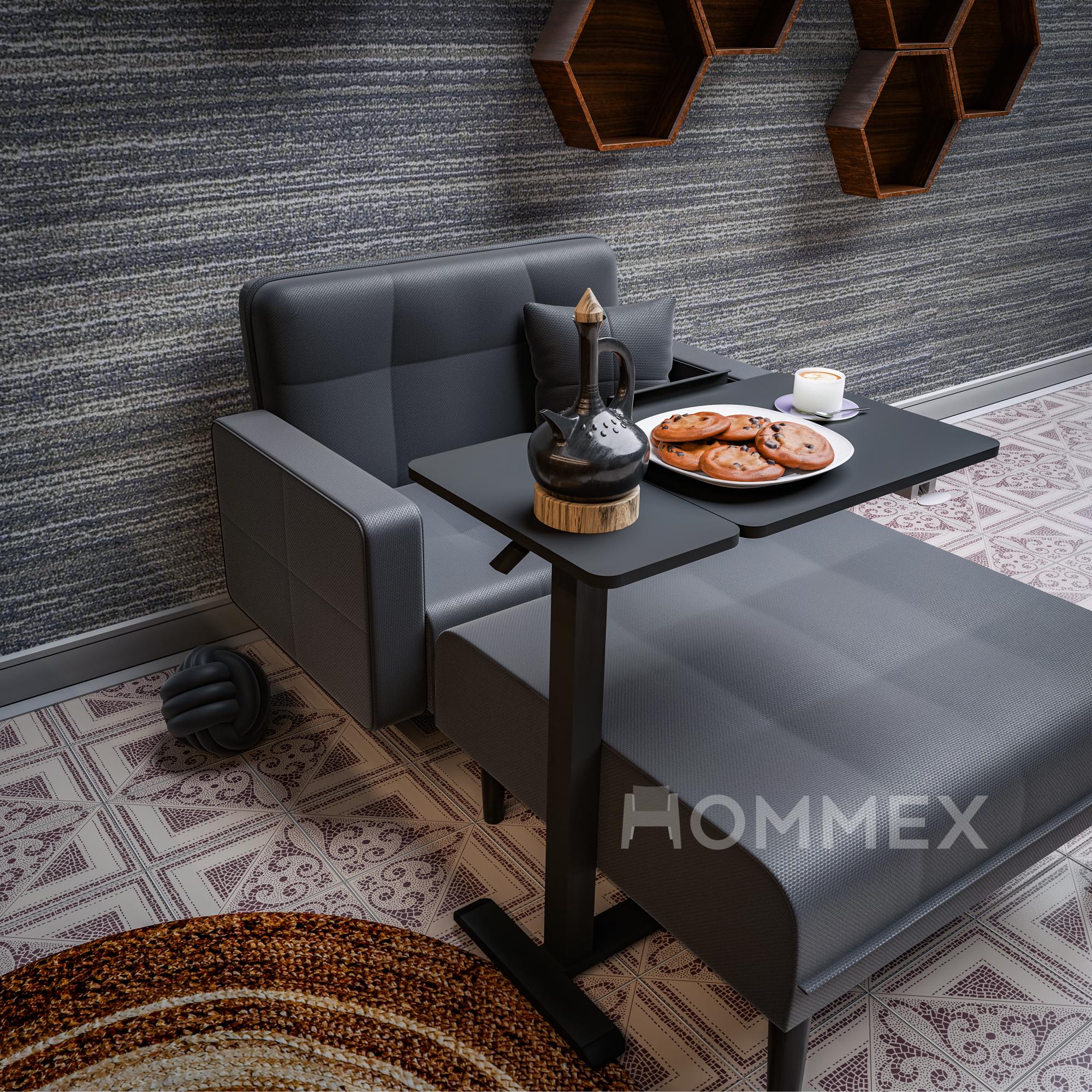 Комп'ютерний стіл приставний Hommex Mobidesk Duo USB із регулюванням висоти Black - фото 2