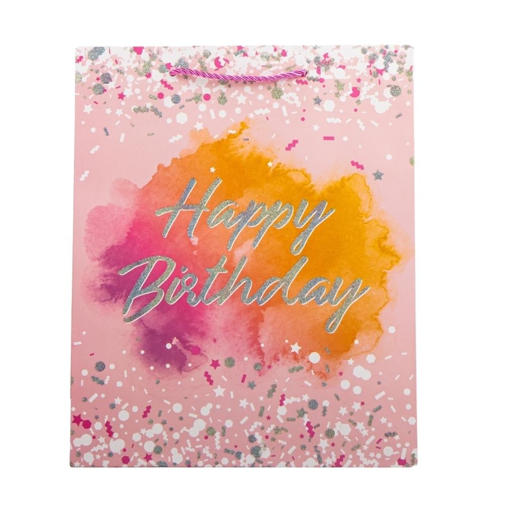 Набор подарочных пакетов Elisey "Happy Birthday" 26х32 см 4 шт. Розовый (9069-034) - фото 1 Набор подарочных пакетов Elisey "Happy Birthday" 26х32 см 4 шт. Розовый (9069-034) - фото 1